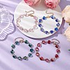 Faceted Heart Glass Link Bracelets for Women BJEW-JB10894-2