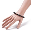 Natural Wood & Tiger Eye & Synthetic Hematite Round Beaded Stretch Bracelet BJEW-JB08150-3
