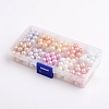   10 Color Eco-Friendly Pearlized Round Glass Pearl Beads HY-PH0004A-8mm-03-2