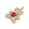 Brass Micro Pave Cubic Zirconia Pendants KK-P300-03G-01-2