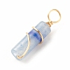 Natural Blue Aventurine Pendants PALLOY-JF01453-01-4