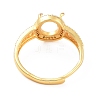 Rack Plating Oval Brass Micro Pave Cubic Zirconia Adjustable Ring Components KK-Q819-06G-3