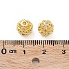 Rack Plating Brass Micro Pave Clear Cubic Zirconia Beads KK-B078-09G18-2