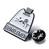 Cartoon Cat with Word Gentlemen Enamel Pin JEWB-E025-03EB-03-2