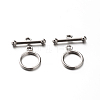 Non-Tarnish 201 Stainless Steel Ring Toggle Clasps X-STAS-E088-24-1