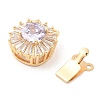 Brass Micro Pave Clear Cubic Zirconia Box Clasps KK-E052-01A-G03-3