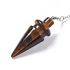 Natural Tiger Eye Pointed Dowsing Pendulums AJEW-B020-01P-01-3