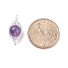 Natural Stone Copper Wire Wrapped Connector Charms X-PALLOY-JF01377-01-5