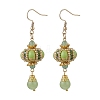 Lantern 304 Stainless Steel Synthetic Imperial Jasper Dangle Earrings EJEW-MZ00609-03-1