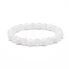 Natural White Jade & Synthetic Crackle Quartz Round Beaded Stretch Bracelet for Women BJEW-JB08528-03-1