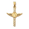 304 Stainless Steel Crystal Rhinestone Pendants STAS-F336-15G-02-1