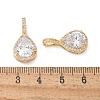 Brass Micro Pave Clear Cubic Zirconia Pendants X-KK-Q031-01G-3