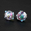 UV Plating Rainbow Iridescent Acrylic Enamel Beads OACR-I003-10-3