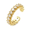 Brass Micro Pave Cubic Zirconia Cuff Open Rings for Women RJEW-C163-07G-4