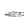 Brass Micro Pave Clear Cubic Zirconia Fold Over Clasps KK-R222-04P-1