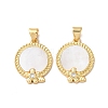 Brass Micro Pave Clear Cubic Zirconia Pendants KK-B083-16G-01-1