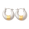 304 Stainless Steel Two Tone Hoop Earrings EJEW-F355-03GP-02-2