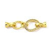 Brass Micro Pave Clear Cubic Zirconia Fold Over Clasps KK-U059-24G-1