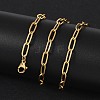 Ion Plating(IP) 304 Stainless Steel Paperclip Chain Necklace for Women X-NJEW-C011-03G-4
