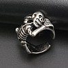 Alloy Skeleton Open Cuff Rings SKUL-PW0002-007AS-4