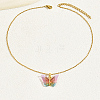 Plastic Butterfly Pendant Necklace with Golden Stainless Steel Chains XQ2799-2-2