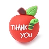 Cartoon Double Sided Apple with Word Thank you Silicone Beads SIL-V001-09A-1