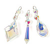 3Pcs 3 Styles Crystal Glass Hanging Sun Catcher AJEW-TADJ0001-07-2