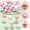 40Pcs 10 Colors Easter Theme Printed Wood Beads WOOD-FS0002-55B-2