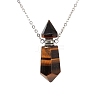 Natural Tiger Eye Bullet Perfume Bottle Necklaces PW-WG89315-08-1