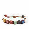 Handmade Weave Macaron Color Adjustable Dyed Natural Lava Rock Braided Bead Bracelets for Women Men RY4877-3-1