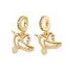 Brass Micro Pave Clear Cubic Zirconia European Dangle Charms KK-P345-34G-1