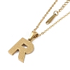 Ion Plating(IP) Initial Letter 304 Stainless Steel Pendant Necklaces NJEW-M199-01G-R-1