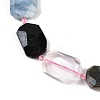 Natural Quartz Crystal/Rose Quartz & Agate/Tourmaline & Indian Agate Beads Strands G-B125-P26-01-3