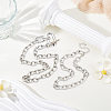 4Pcs 2 Colors Alloy Double Layered Oval Pendant Necklaces NJEW-HY0001-14-4