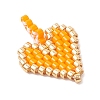 2Pcs 2 Styles Glass Seed Beaded Pendants PALLOY-MZ00883-04-4