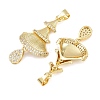 Brass Pave Clear Cubic Zirconia Pendants KK-L275-11G-2