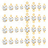 DIY Flat Round Brass Rhinestone Connector Charms & Pendant Jewelry Making Findings Kits DIY-GA0001-69G-1