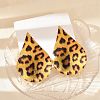 Leopard Print Alloy Dangle Stud Earrings EJEW-K304-01E-G-4