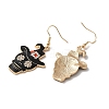 Halloween Golden Alloy Enamel Dangle Earrings EJEW-K274-03A-G-2