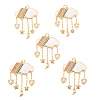 Eco-Friendly Brass Micro Pave Cubic Zirconia with Enamel Pendants KK-K268-35G-1