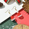 Christmas Hat Glass Seed Braided Dangle Earrings EJEW-MZ00234-2