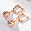 Brass Teardrop Hoop Earrings EJEW-K300-27G-4