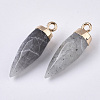 Top Golden Plated Natural Labradorite Pointed Pendants G-S359-078D-3