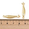 Brass Pave Cubic Zirconia Fish Connector Charms KK-L255-11G-3