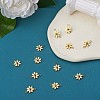 10Pcs 430 Stainless Steel Small Flower Connector Charms JX237B-3