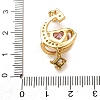 Brass Micro Pave Pink Cubic Zirconia Pendants CU-CBA97F2-10G-3
