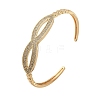 Brass Micro Pave Clear Cubic Zirconia Cuff Bangles for Women LS-BJEW-B145-07G-02-1