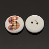 2-Hole Flat Round Number Printed Wooden Sewing Buttons X-BUTT-M002-5-2