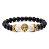 Natural Frosted Stone Round Beads Stretch Bracelets QM6104-13-1