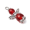 24Pcs 8 Colors Glass Pendants PALLOY-JF03650-4